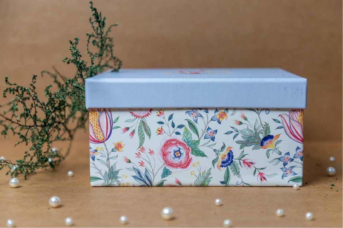 Chintz Floral Rigid Gift Box 8X8X4 inches Main image