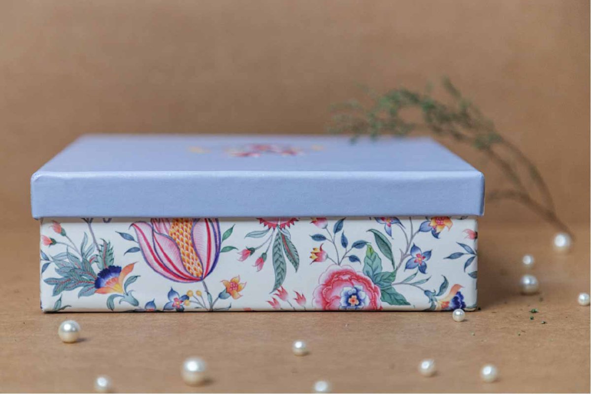 Chintz Floral Rigid Gift Box 8X8X2.5 inches Main image