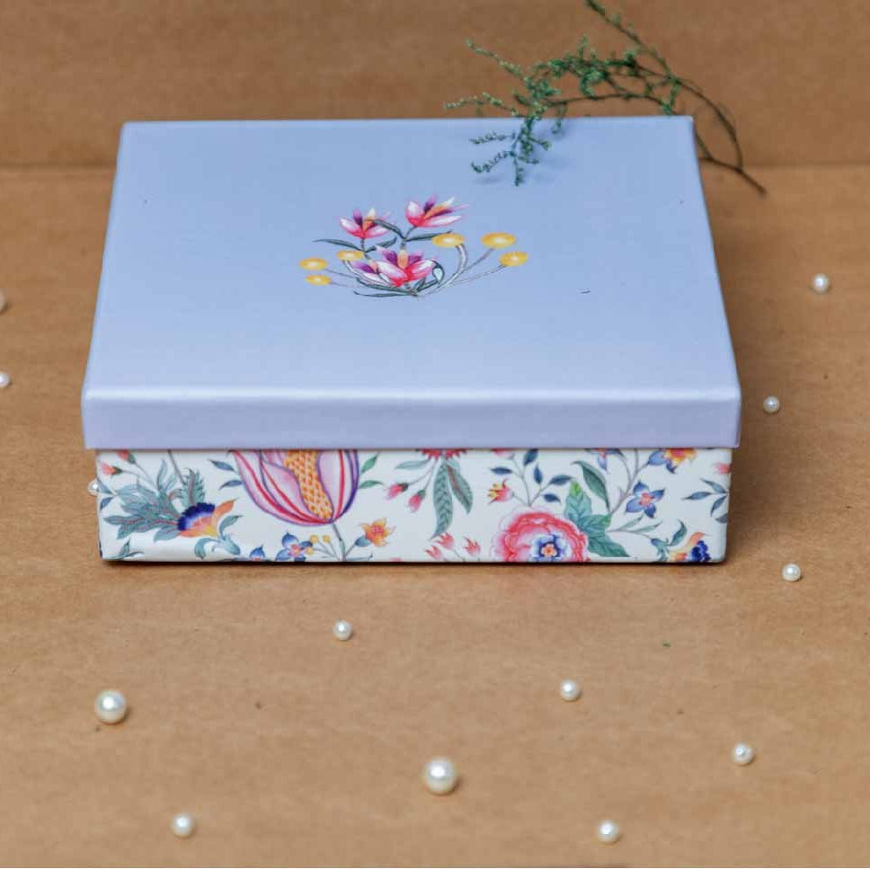 Chintz Floral Rigid Gift Box 8X8X1.5 inches Main image