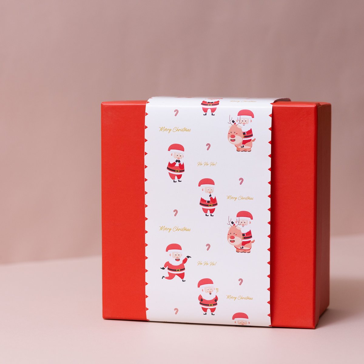 Christmas Red Gift Box with Santa Sleeve Main image