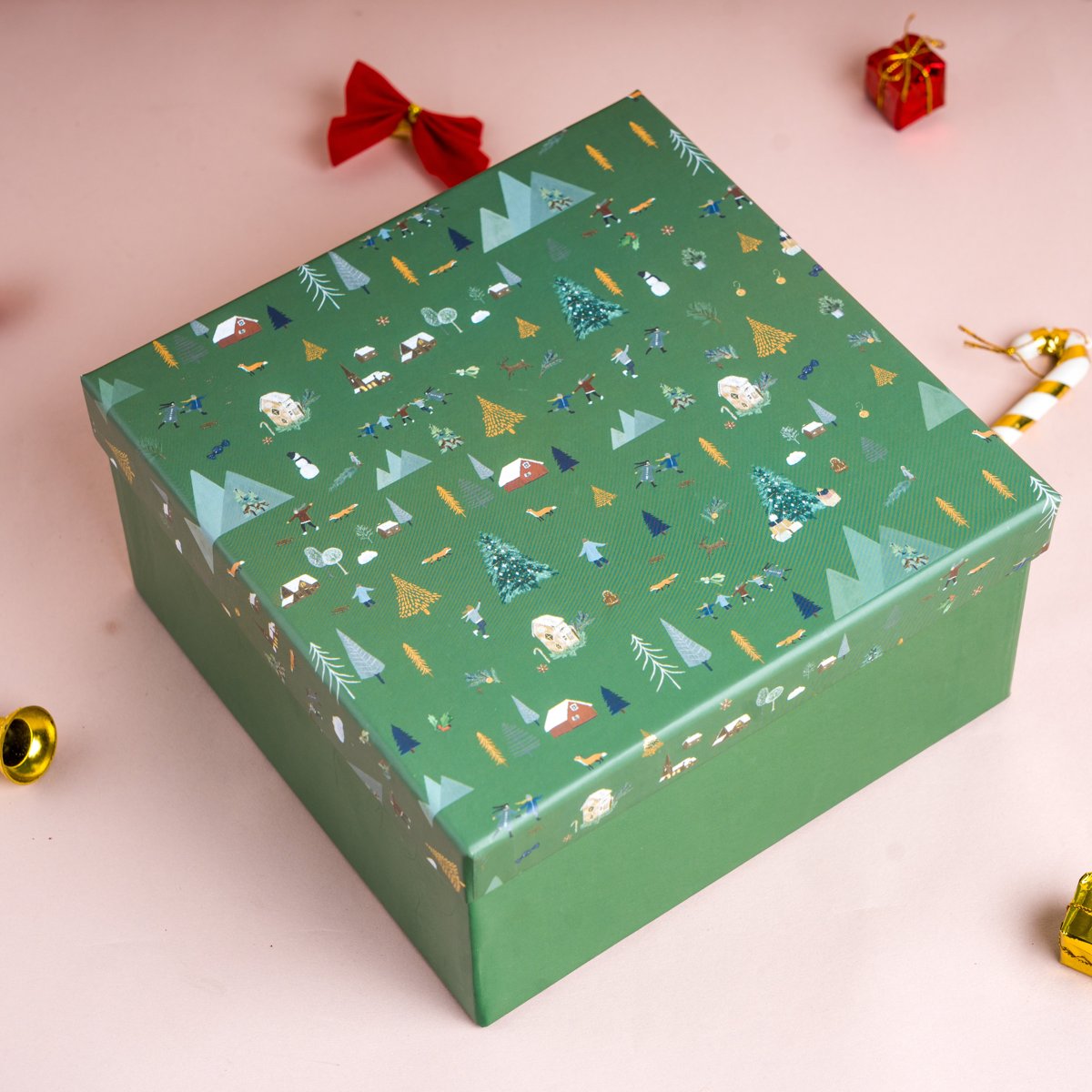 Nordic Noel Holiday Green Rigid Gift Box Main image