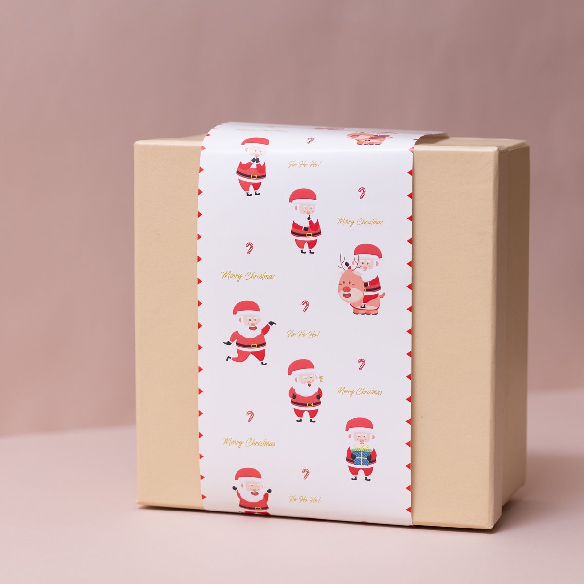 Christmas Cream Gift Box with Santa Sleeve Main image