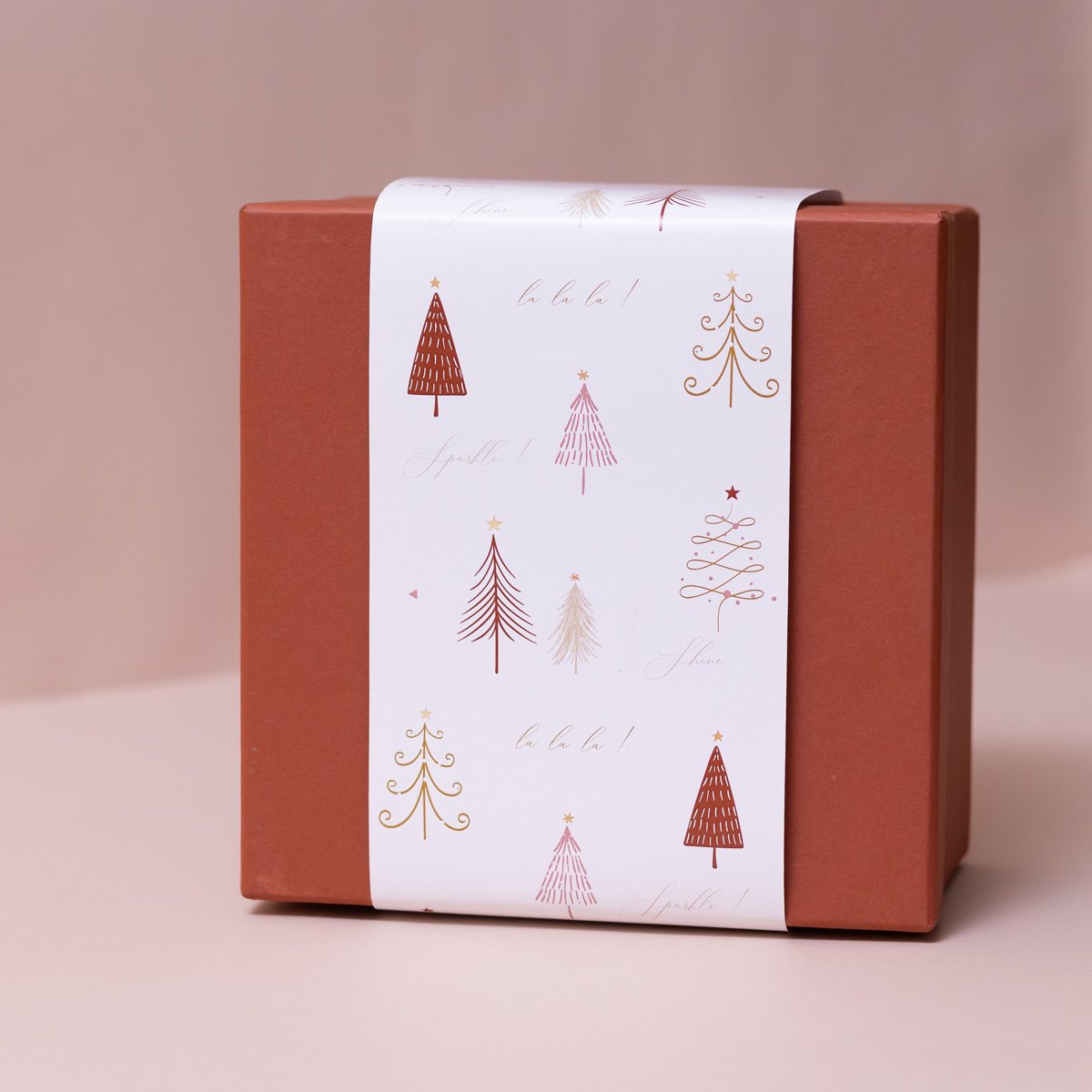 Christmas Rust Orange Gift Box with Autumn Tree Sleeve Main image