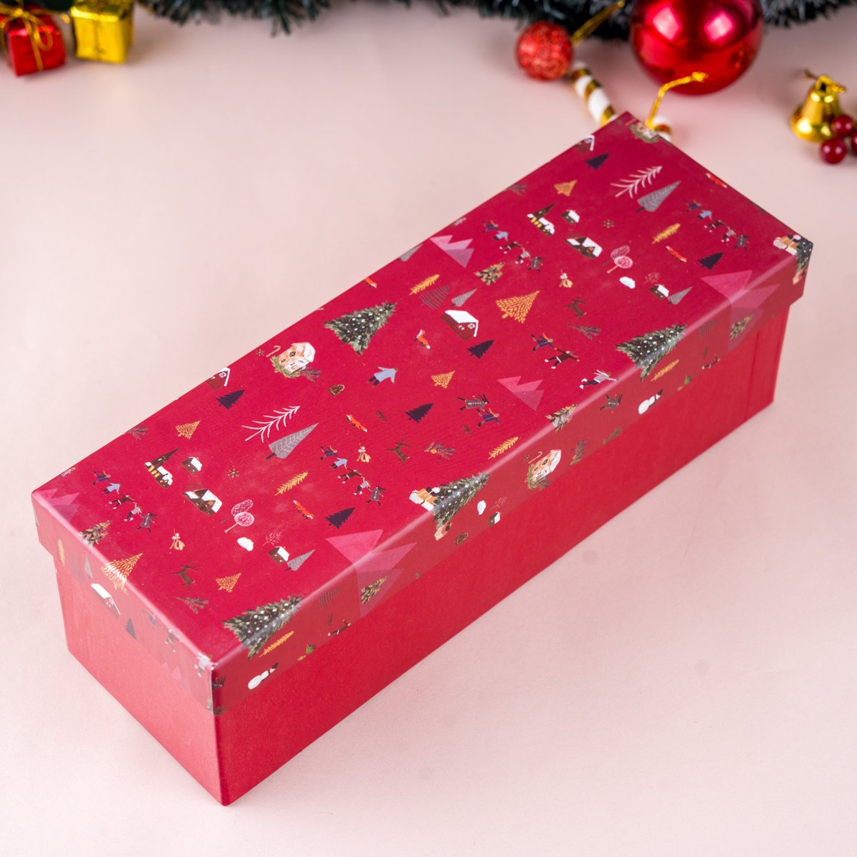 Nordic Noel Box of 3 Crimson Red Main image