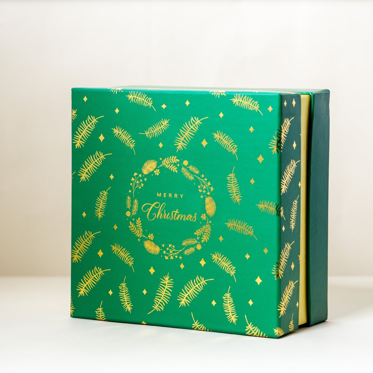 Christmas Pine Gold Foiled Green Gift Box Main image