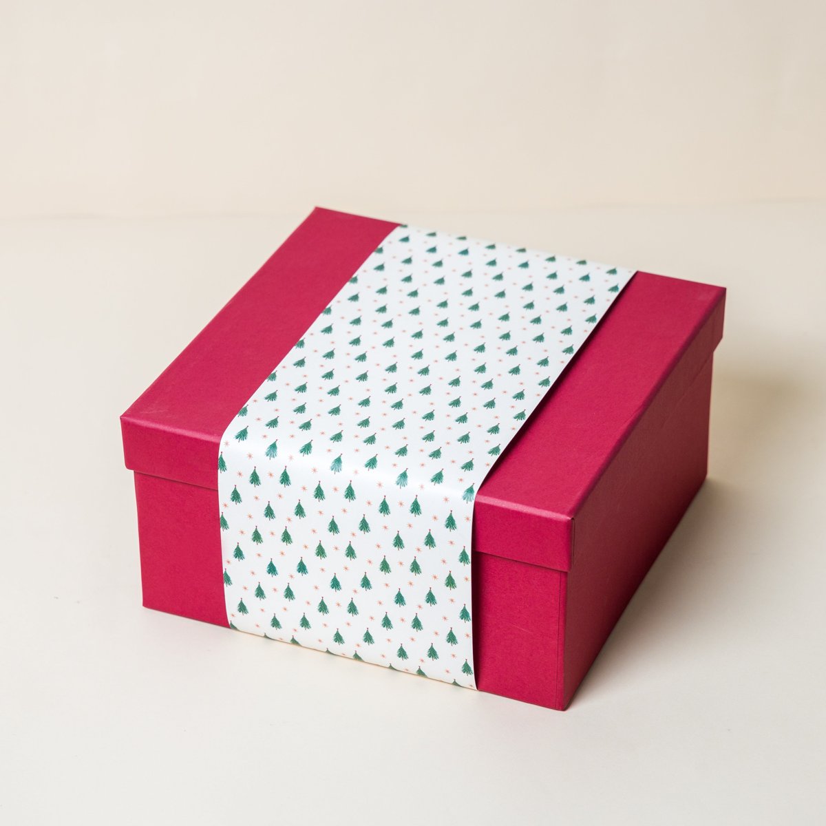 Red Gift Box with Christmas Forest Sleeve Main image